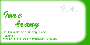 imre arany business card